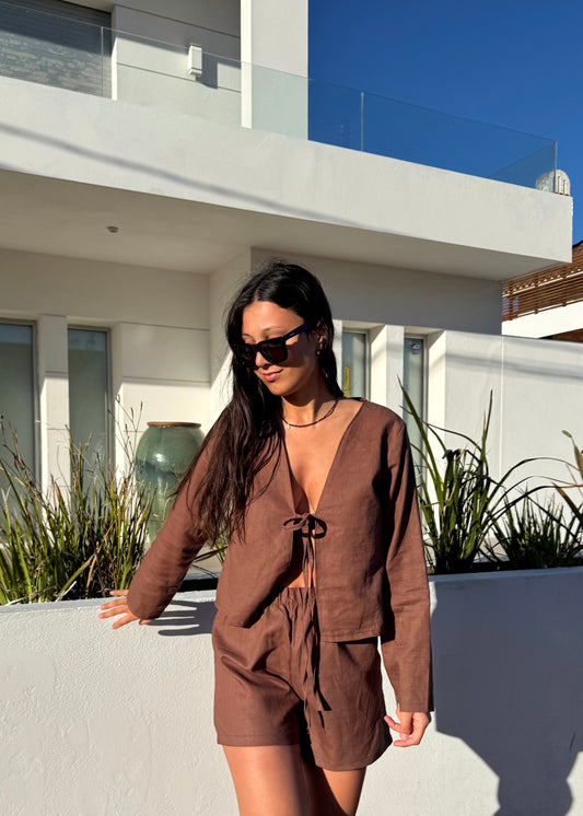 CAMISA MILA CHOCOLATE