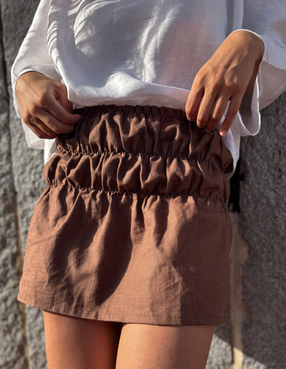 POLLERA LINO CHOCOLATE