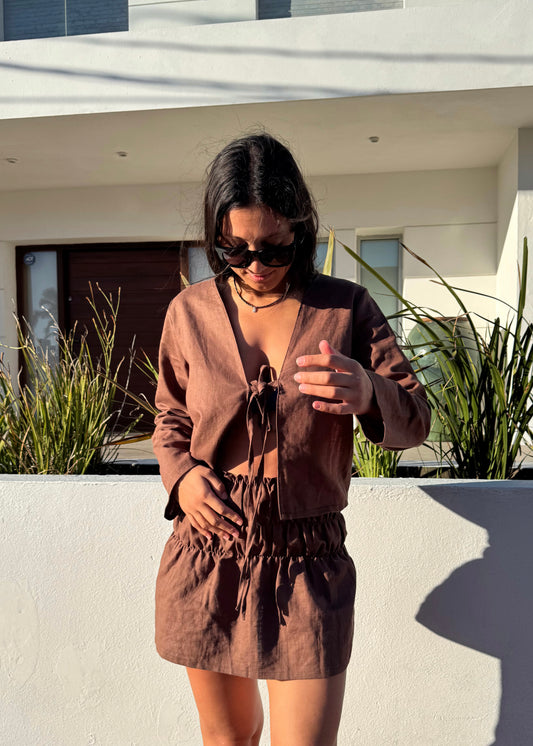 CAMISA MILA CHOCOLATE