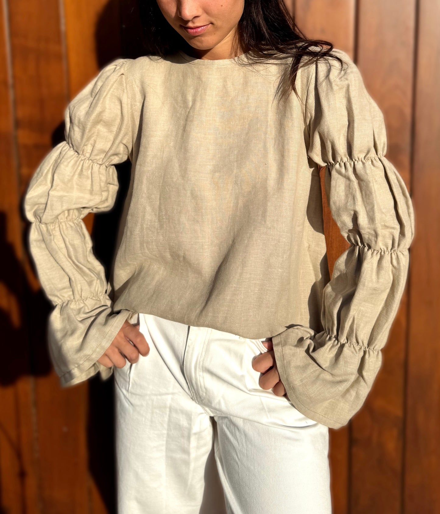 CAMISA BENEDICTA BEIGE