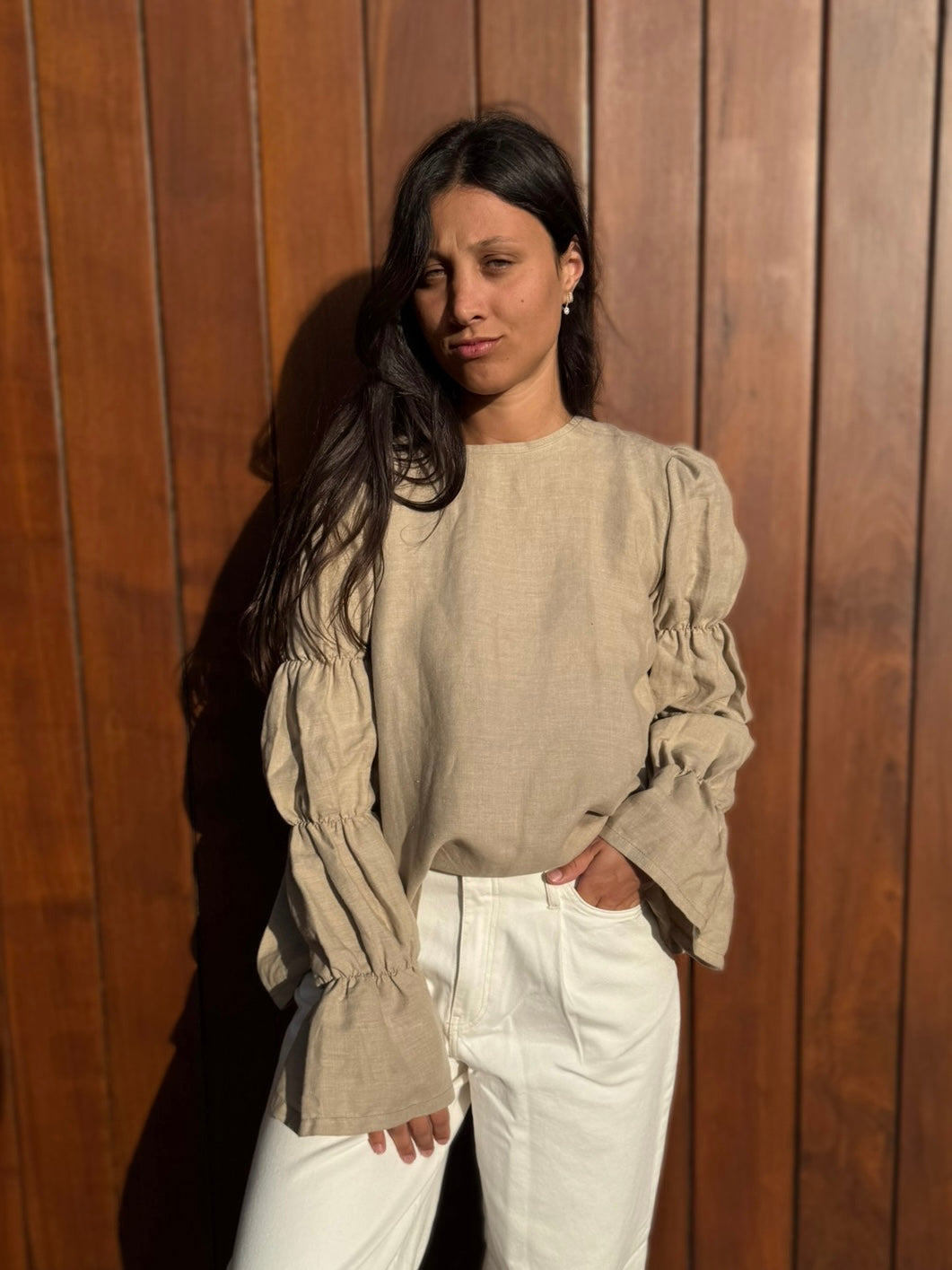 CAMISA BENEDICTA BEIGE